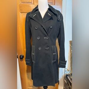 Banana Republic Black Double-Breasted Trench Coat